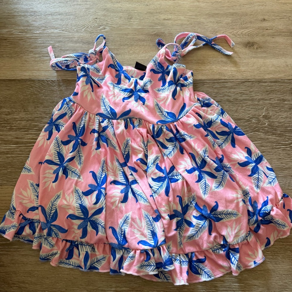 Pink and Blue Floral Dress